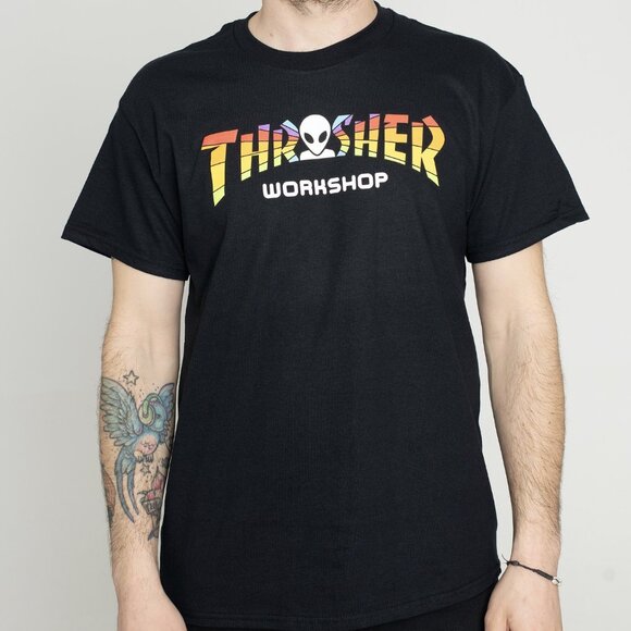NWT Thrasher x Alien Workshop Spectrum Skateboard T-Shirt Black XL - Picture 1 of 5